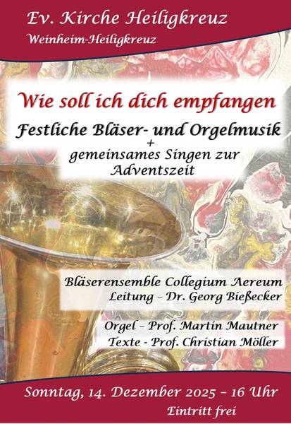 Konzertplakat mit Tuba im Hintergrund